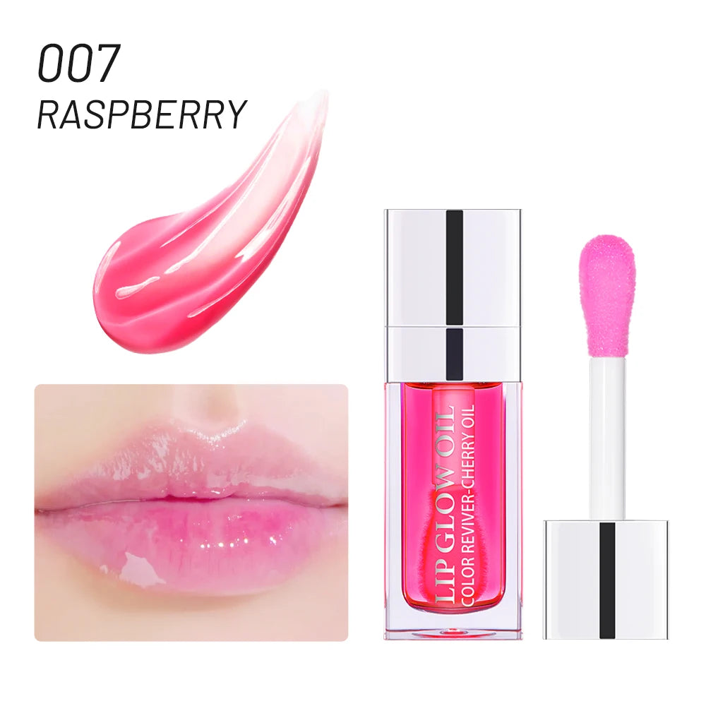 Hydrating Lip Glow Oil - Nourishing High-Shine Lip Gloss - Infused with Raspberry Extract for Soft, Lustrous, and Non-Sticky Lips